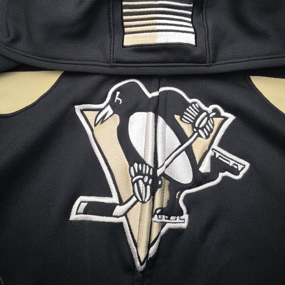 Reebok NHL Center Ice Men's Size Med. Full Zip Pittsburg Penguins Black Hoodie - Picture 6 of 15